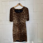 Dolce & Gabbana Leopard Ruched Dress 40