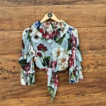 Dolce & Gabbana Camisa Cropped com Estampa Floral 40 It 38 br